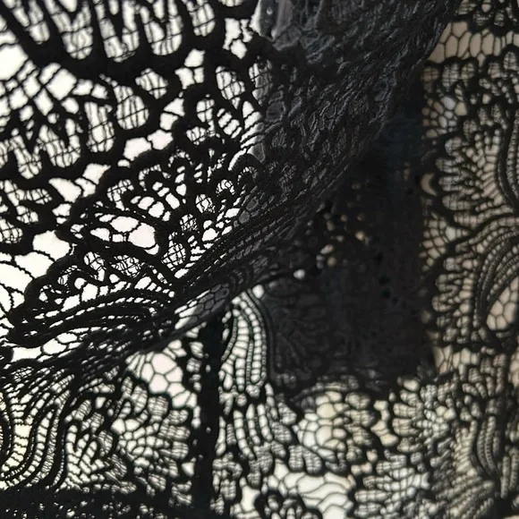 SOFT SURROUNDING LACE CROCHET TOP BLOUSE WOMEN SIZE S BLACK TWO PIECES - Picture 7 of 11